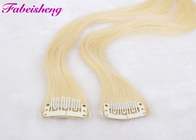 100% Blond Brazilian Virgin Clip In Hair Extensions Human Hair One Donor