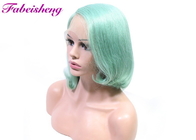 10A ग्रेड हरा रंग पूर्ण फीता विग / 12 इंच लघु बॉब विग मानव बाल