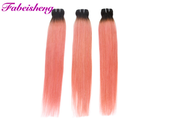 गुलाबी रंगीन बालों के विस्तार बंद / ओम्ब्रे ब्राजील के मानव बाल बुनाई के साथ